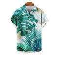 thumbnail image 3 of DJDLJWCJ Mens Hawaiian Shirt Relaxed Fit Summer Beach Open Front Vacation Short Sleeve Button Up Summer Tee Green S, 3 of 5