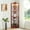 Cherry-Curved Roof, variant on Lighted Corner Display Curio Cabinet Wooden Shelving Unit with Tempered Glass Door, Bar and Liquor Storage Area with 6 Shelves,Wine Cabinet