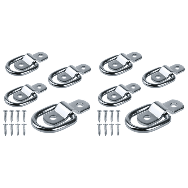 4 Uds 3/8 Anillos en D Resistentes Anclas Amarre 2400LBS Anillo Retención Clip Remache