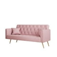 thumbnail image 6 of 71" Convertible Sofa Bed Folding Velvet Sofa with Adjustable Backrest in Pink, 6 of 9