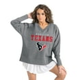 thumbnail image 4 of Women's Gameday Couture  Gray Houston Texans French Terry V-Neck Pullover Sweatshirt, 4 of 7