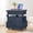 Blue, variant on S-HOME High-Gloss Lacquered Adjustable Height Rolling End Table with Charging Station, Flip-Top Design for Modern Living Room and Home Office, White