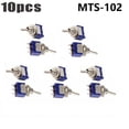 thumbnail image 4 of 10 Pcs Mini Interrupteurs à Bascule Miniatures Bleus MTS-102 3 Broches SPDT On 6A 125VAC, 4 of 7