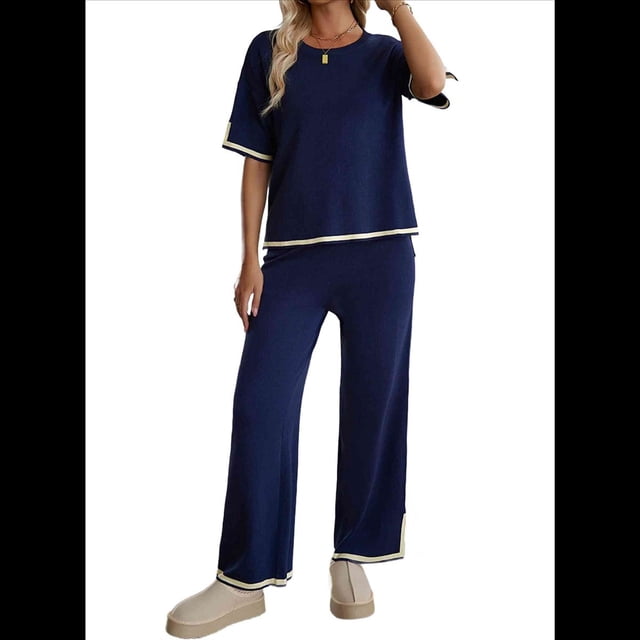 Pantalón de Punto de Corta Azul Marino Talla XS