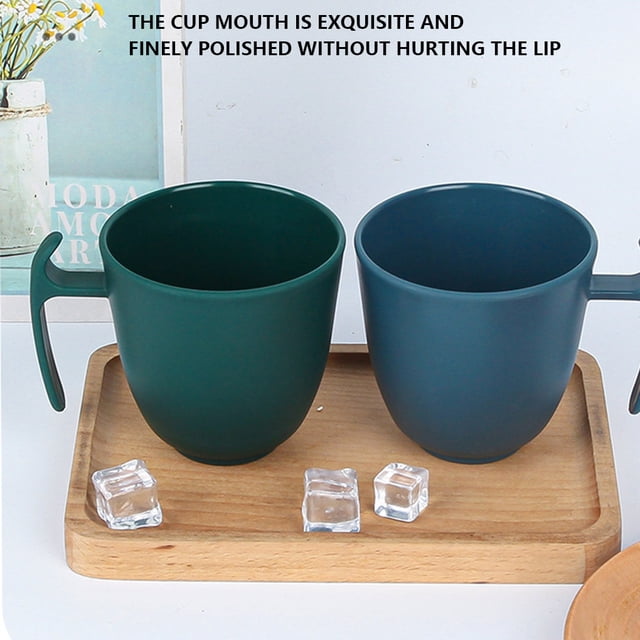 Maoww Coffee Mug Plastic Unbreakable Fall Protection Cup Mugs Comfortable Water Cups Tea Home Dining Gift Room Table Blue