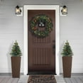 thumbnail image 5 of 22-Inch Water Hyacinth Christmas Tree Collar, Woven Tree Square Base Cover with Cord Cut Out, White, 5 of 6