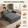 thumbnail image 4 of 71.7"L Sofa Bed, Lofka 3-in-1 Convertible Sofa Bed with Storage, 5-Level Adjustable Back - Sleeper Couches for Living Room, Dark Grey, 4 of 17