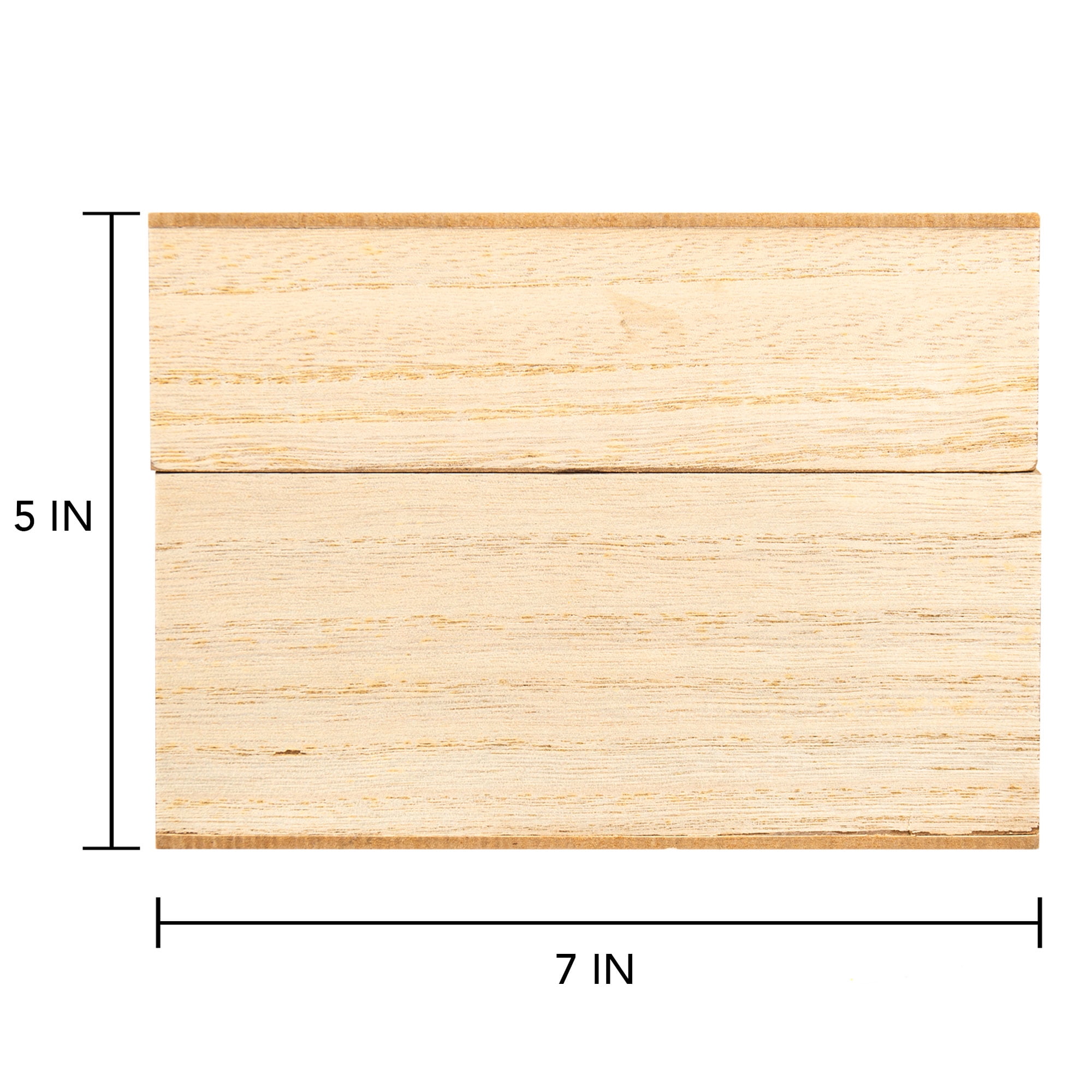 (2 pack) On the Surface Wood Rectangle Recipe Box with Recipe Cards, Paint Your Own Recipe Box