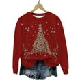 thumbnail image 4 of Christmas Sweatshirts for Women Fashion Vintage Xmas Holiday Tops Casual Christmas Sweater Long Sleeve Outfits Crewneck Fleece Sweatshirt Pullover Top Plus Size, 4 of 7