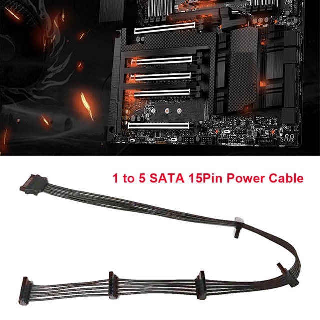 SATA 15Pin 1 a 5 puertos hembra Disco duro Cable de alimentación Cable de extensión Adaptador SATA Universal Accesorios Electrónicos