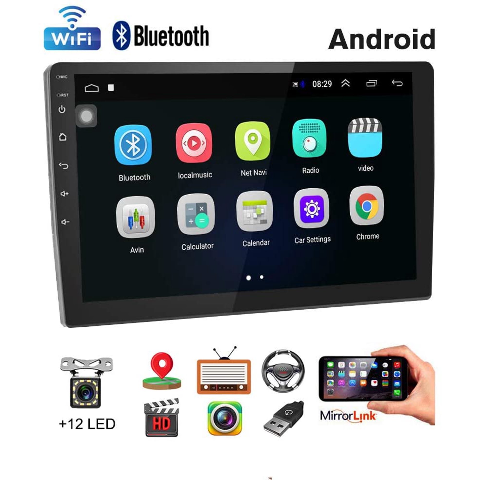 car stereo double din android navigation stereo 10 inch hd touch screen in dash car stereo with bluetooth gps wifi fm