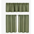 thumbnail image 5 of Better Homes & Gardens Linen Blend Light Filtering Rod Pocket Kitchen Curtain Tier and Valance, Set of 3, Dark Cilantro, 60 W x 36 L, 5 of 8