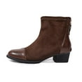 thumbnail image 4 of Viluyesy Womens Mid Calf Boots, Round Toe Chunky Heels Back Zipper Fashion Faux Leather Boots Coffee, 4 of 7