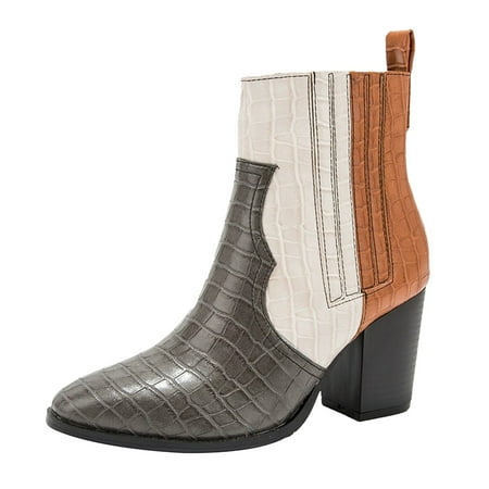 

XINSHIDE Women Ankle Boots Ankle Boots For Women Pointed Toe Short Booties Chunky Heel Fashion Boots Casual Shoes Fashion Shoes