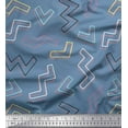 thumbnail image 1 of Soimoi Blue Poly Georgette Fabric Alphabet Text Printed Fabric 1 Yard 52 Inch Wide, 1 of 3