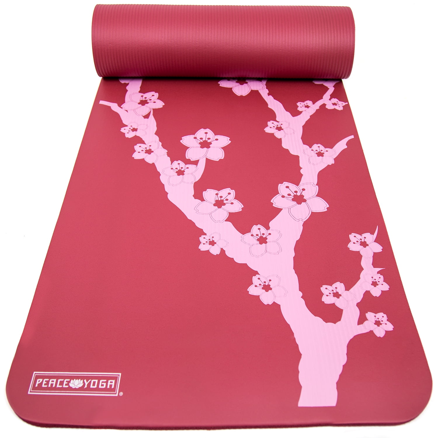 Peace Yoga Extra Thick Exercise Mat Red Cherry ½" Inch