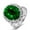 Green, variant on Womens Silver Color Oval Cut Green Cubic Zirconia Ring Birthstone Adjustable Synthetic Emerald Rings (Green)