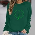 thumbnail image 6 of Craaazy Women's St Patricks Long Sleeve Shirts Round Neck Green Comfy Shamrock Tops, 6 of 6