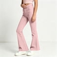 thumbnail image 4 of RQYYD School Uniform Pants for Girls Bell Bottom Pants High Stretch Elastic Waist Flare Trousers Size 5-16 Years Teen Girls Kids Back To School, 4 of 7