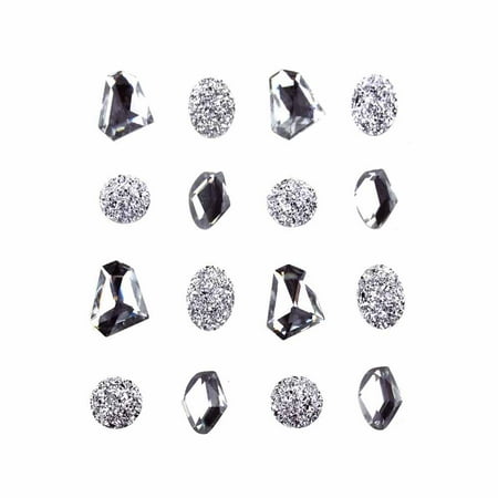 Crystal Stickers Stones - Nugget Gems Self Adhesive Sticker, Crystal, 3/4-Inch, 16-Count