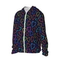 thumbnail image 2 of Pofeuu Colored Hearts Print Sun Protection Outdoor Lightweight Full Zip UV Cooling Hoodie Long Sleeve Summer Clothing for Outdoor Hiking-Medium, 2 of 5