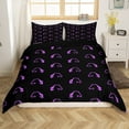 Purple Unicorn Bedding Full, Neon Unicorn Duvet Cover for Kids Girls