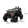 thumbnail image 6 of 24V - 2 Seater Ride on Toys for Toddlers with Remote, 80W 2WD, Rear suspension, Trunk storage, Portable pull rod, Searchlight, Bluetooth, USB, 3-8 Kids Electric Car, Black, 6 of 7