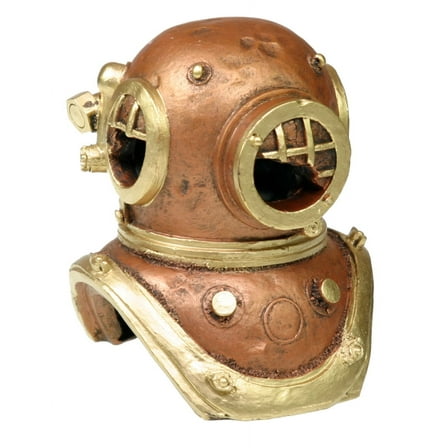 Aqua Culture Helmet Aquarium Ornament - Bronze, Gold
