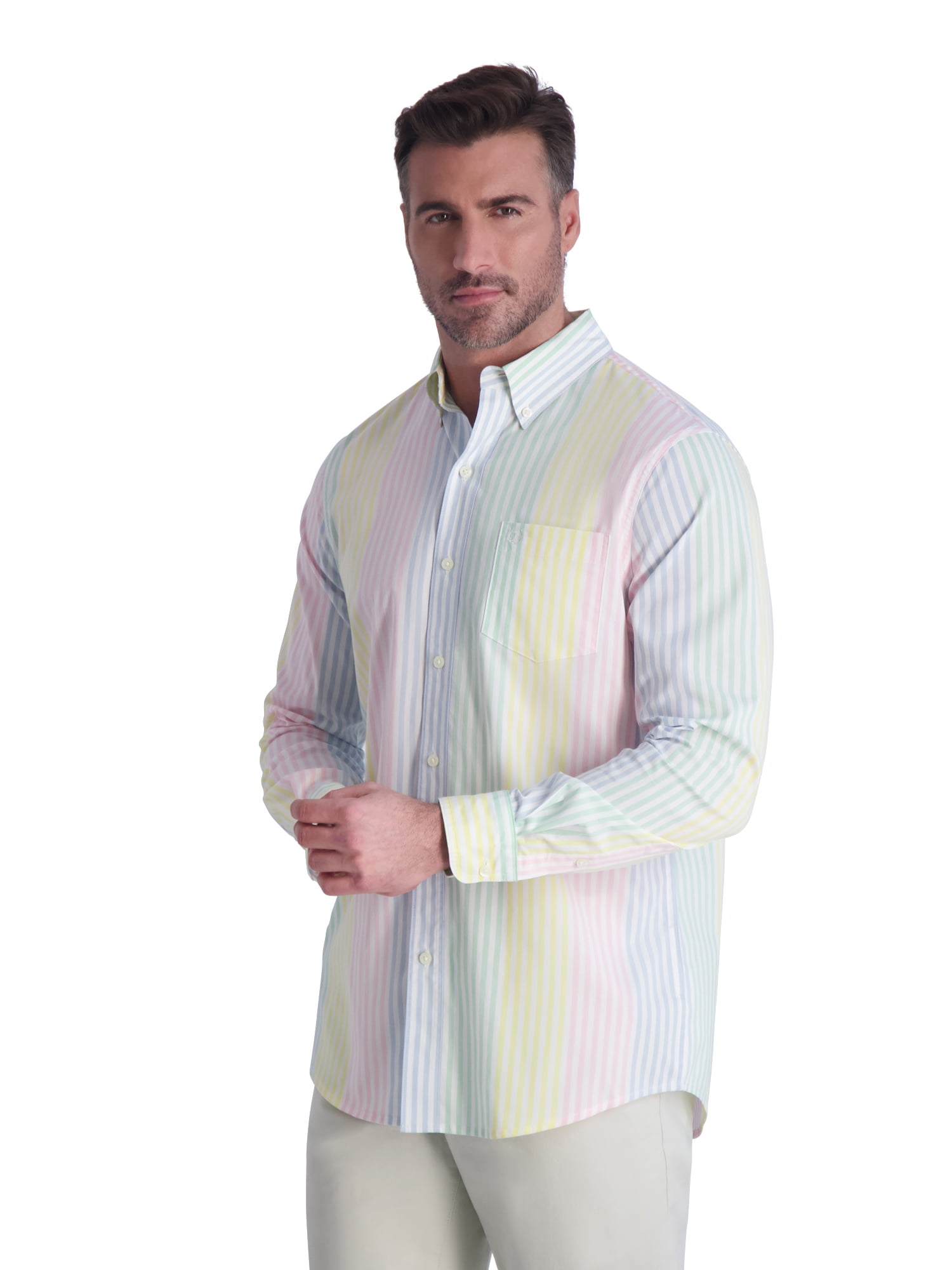 Chaps Men's & Big Men's Seacoast Wash Button Down Oxford Shirt with Long Sleeves, Sizes S-2XL