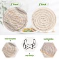 thumbnail image 4 of Haosy Set of 6 Drink Woven Coaster with Holder Heat Resistant Non-Slip Bar Coasters 4 Inches Soft Pink Gold White Marble, 4 of 7