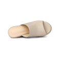 thumbnail image 4 of BLISSFUL STEP Open Toe Espadrille Wedge Heel Platform Slide Sandal for Women Beige 8.5, 4 of 7