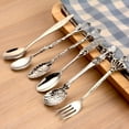 thumbnail image 5 of Spoon Coffee Spoon Set Vintage Table Spoon Antique Tea Spoons Coffee Royal Style Metal Carved k Tablespoons 6 Pcs/Set 20%, 5 of 6