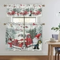 thumbnail image 4 of Skearow Rod Pocket Short Window Curtain Christmas Half Window Drapes Slot Top Kitchen Valance Xmas Cafe Tier Rod Pocket Curtain Panel Style-E 2pc-Tier Curtain: W:27.5''x H:24'', 4 of 6