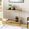 thumbnail image 4 of Evelyn&Zoe Cooper 33" Wide Rectangular Bar Cart in Brass, 4 of 7