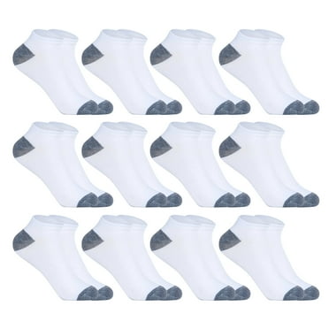 AUQ 12Pcs Ankle Socks,Lightweight and Breathable for Summer Men Socks,Elastic Fit Pressure Distribution Design Socks for Men,White