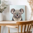 thumbnail image 2 of Framed Canvas Wall Art for Living Room Koala Wear Glasses Wall Decor, Teal Funny Animal Aesthetic Paintings for Bedroom Office Kitchen Bathroom, Ready to Hang Artwork Wall Pictures 8x8 Inch, 2 of 9