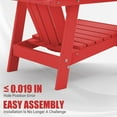 thumbnail image 3 of Tappio HDPE Adirondack Chair Set of 2, Patio Seat All Weather Outdoor Patio Chair with Cup Holder for Lawn Yard Fire Pit, Red, 3 of 8