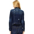 thumbnail image 2 of NioBe Clothing Women's Classic Vintage Distressed Crop Denim Jacket, 2 of 4