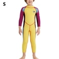 thumbnail image 2 of Traje de neopreno para niños de 2,5 mm Traje de neopreno para niños Resistencia a los arañazos Protección UV Traje de baño de esnórquel con cremallera trasera Traje de surf Manga amarilla morada S Inevent OD003690-06, 2 of 7