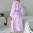 thumbnail image 6 of Terry Cloth Robes for Women Shower Flannel Bathrobe Soft Quick-Dry Fleece Ladies Robe Pajamas Sleepwear, Purple, XXL, 6 of 7