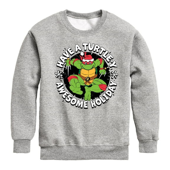 Teenage Muntant Ninja Turtles - Have A Turtley Awesome Holiday - Toddler And Youth Crewneck Fleece Sweatshirt