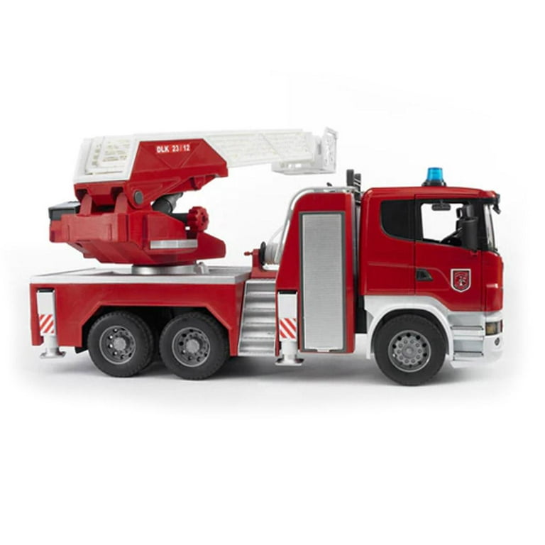 bruder 03591 - Scania Super 560R Véhicule de pompiers avec échelle  pivotante, pompe à eau, module son et lumière, Véhicules, Camion de pompiers,  Véhicule d'intervention, Camion à échelle : : Jeux et