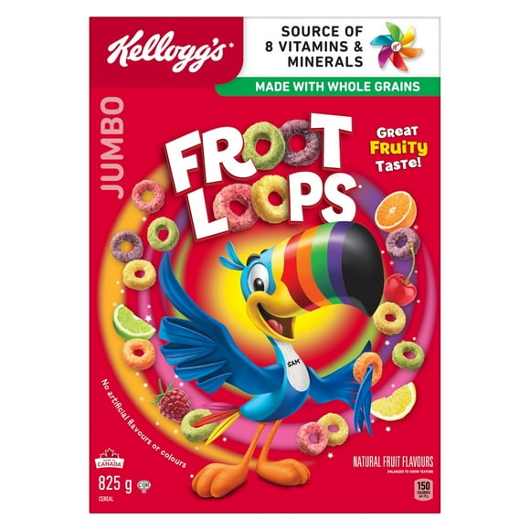 Kellogg's Froot Loops Cereal, Jumbo Size, 825g, 825g