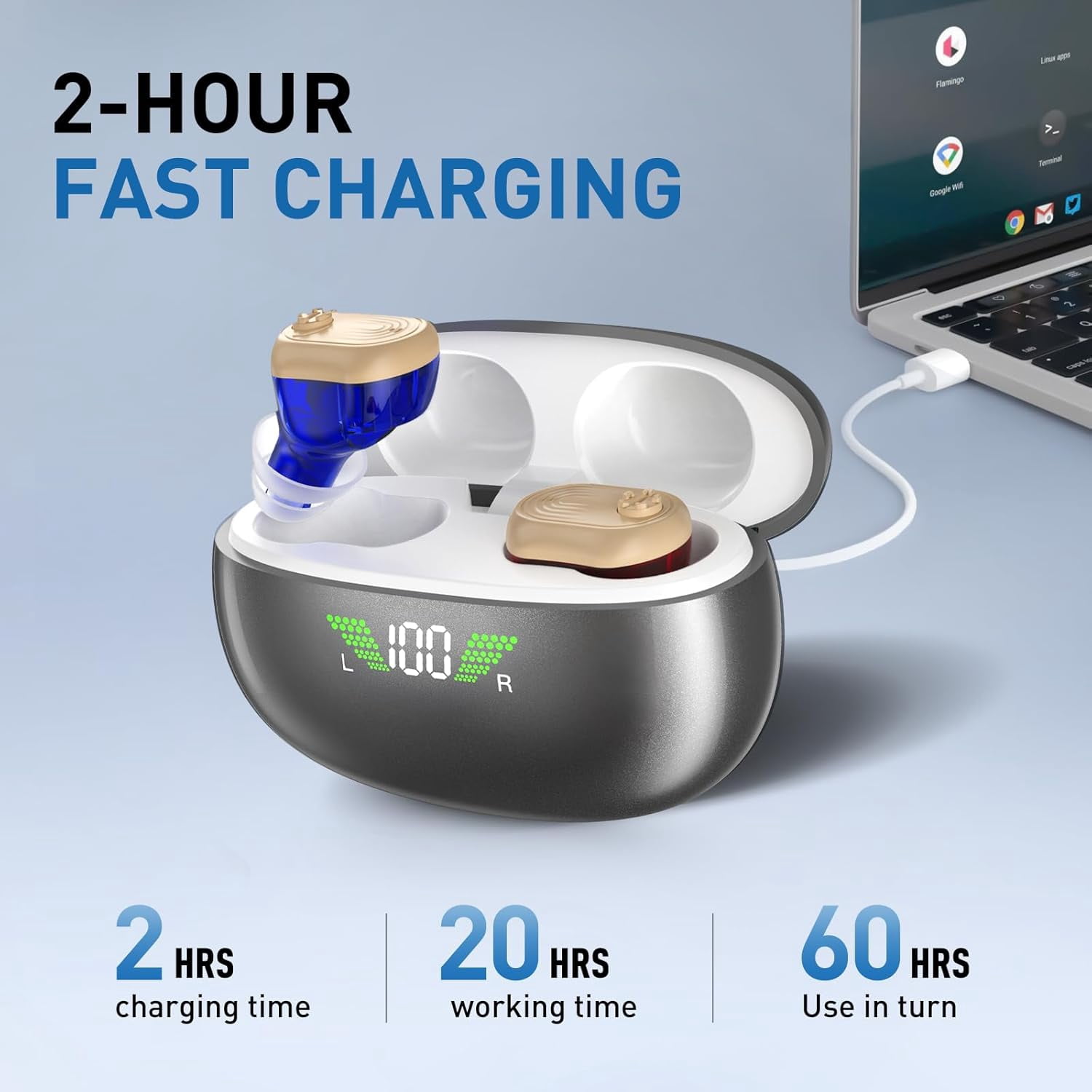 SUWU Rechargeable Hearing Aids for Seniors with Noise Cancelling, 16-Channel Digital Chip Volume Control Invisible OTC Hearing Aids not Amplifiers with Charging Case for Sound Loss Adult Men Women