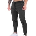 thumbnail image 4 of HOOMEUMY Men's Joggers Sweatpants Bodybuilding Workout Running Pants with Zipper Pockets Drawstring Tapered Leg Pants Black M, 4 of 4
