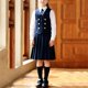 thumbnail image 4 of Odeerbi Niñas 4 Piezas Preppy Vestido Chaleco + Camisa de Vestido de Manga Larga + Falda Plisada + Corbata Set Uniforme Escolar, 4 of 5