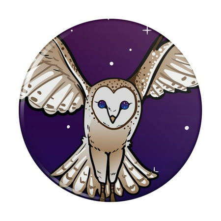 

Barn Owl Flying in Night Sky Kitchen Refrigerator Locker Button Magnet