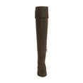 thumbnail image 4 of YDN Women Over The Knee High Stilettos Boots Pointed Toe Kitten Low Heels Wide Calf Dress Zipper Shoes Size 6 Dark Brown, 4 of 4