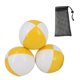 thumbnail image 1 of 3 pelotas de malabares, pelotas pequeñas de PU, accesorios difíciles para juegos en el patio trasero, lanzamiento fácil. Blanco amarillo, 1 of 8