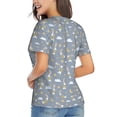 thumbnail image 2 of Goofa Sleep Rabbit Pattern Women's Slim-Fit Short-Sleeve V-Neck T-Shirt,Classic-Fit Short-Sleeve V-Neck T-Shirt-Small, 2 of 5